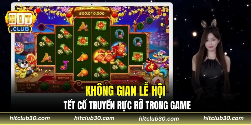 Không gian lễ hội tết cổ truyền rực rỡ trong game